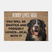 Bernese Mountain Dog gepersonaliseerde grappige de Deurmat (Voorkant)