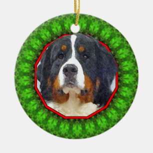 Bernese Mountain Dog Happy Howliday Keramisch Ornament