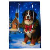 Bernese Mountain Dog Holiday  Medium Cadeauzakje (Achterkant)