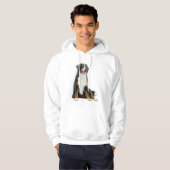Bernese Mountain Dog Hooded Sweatshirt (Voorkant volledig)
