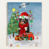 Bernese Mountain Dog in sneeuw met kerstcadeaus Planner (Voorkant)