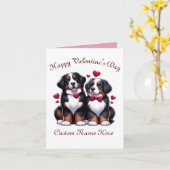 Bernese Mountain Dog Kaart (Gele Bloem)
