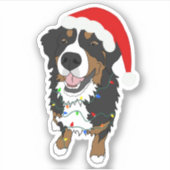 Bernese Mountain Dog Kerst sticker (Voorkant)