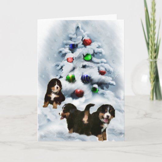 Bernese Mountain Dog-kerstcadeaus Feestdagen Kaart (Voorkant)