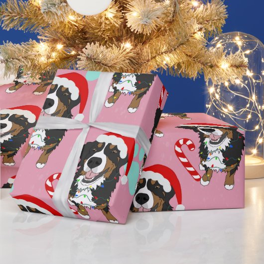 Bernese Mountain Dog Kerstmis Cadeaupapier (Feestdagen)