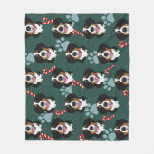 Bernese Mountain Dog Kerstmis Fleece Deken (Voorkant)