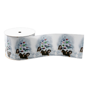 Bernese Mountain Dog Kerstmis Grosgrain Lint