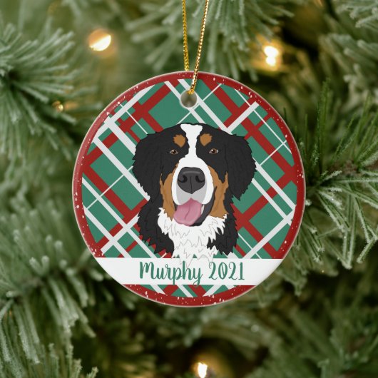 Bernese Mountain Dog Kerstmis Keramisch Ornament (Boom)