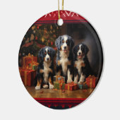 Bernese Mountain Dog Kerstmis Keramisch Ornament (Links)