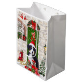 Bernese Mountain Dog Kerstmis Medium Cadeauzakje (Voorkant Gekanteld)