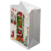 Bernese Mountain Dog Kerstmis Medium Cadeauzakje (Voorkant Gekanteld)