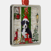 Bernese Mountain Dog Kerstmis Metalen Ornament (Rechts)