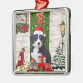 Bernese Mountain Dog Kerstmis Metalen Ornament (Links)