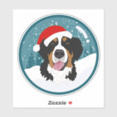 Bernese Mountain Dog Kerstmis Sticker (Vel)