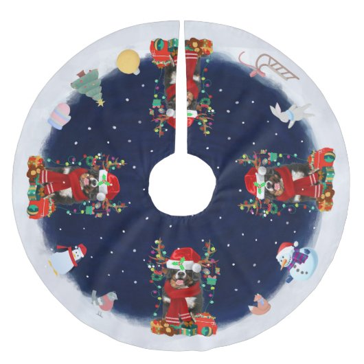 Bernese Mountain Dog Laat het sneeuwen Kerstboom Rok (Voorkant)