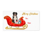 Bernese Mountain Dog-Label met kerstkledij Etiket (Voorkant)