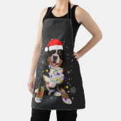 Bernese Mountain Dog licht kerstmis op Schort (Insitu)