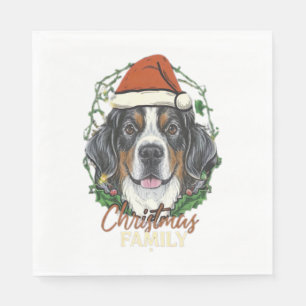 Bernese Mountain Dog licht kerstmis op Servet
