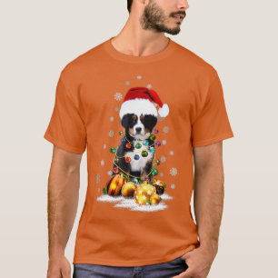 Bernese Mountain Dog licht kerstmis op T-shirt