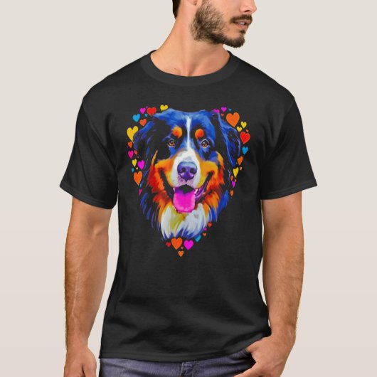 Bernese Mountain Dog Love Hearts T-shirt (Voorkant)
