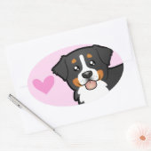 Bernese Mountain Dog Love Ovale Sticker (Envelop)