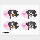 Bernese Mountain Dog Love Ovale Sticker (Vel)