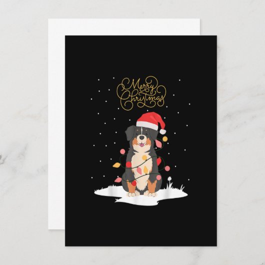 Bernese Mountain Dog Merry KerstBerner Xmas C Kaart (Voorkant / Achterkant)