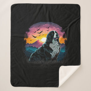 Bernese Mountain Dog met Mountain Sunrise uitzicht Sherpa Deken