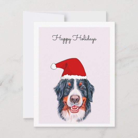 Bernese Mountain Dog met Santa Hat Kaart (Voorkant)