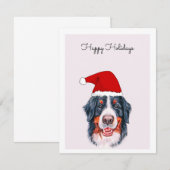 Bernese Mountain Dog met Santa Hat Kaart (Voorkant / Achterkant)