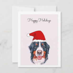 Bernese Mountain Dog met Santa Hat Kaart