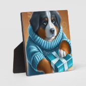 Bernese Mountain Dog met vakantieverlof Cadeau Fotoplaat (Voorkant)