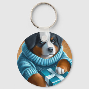 Bernese Mountain Dog met vakantieverlof Cadeau Sleutelhanger