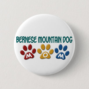 BERNESE MOUNTAIN DOG MOM Paw Print Ronde Button 5,7 Cm