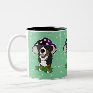 Bernese Mountain Dog Mushroom Pet Tweekleurige Koffiemok