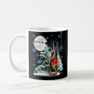 Bernese Mountain Dog onder Moonlight Snow Christma Koffiemok