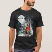 Bernese Mountain Dog onder Moonlight Snow Christma T-shirt (Voorkant)