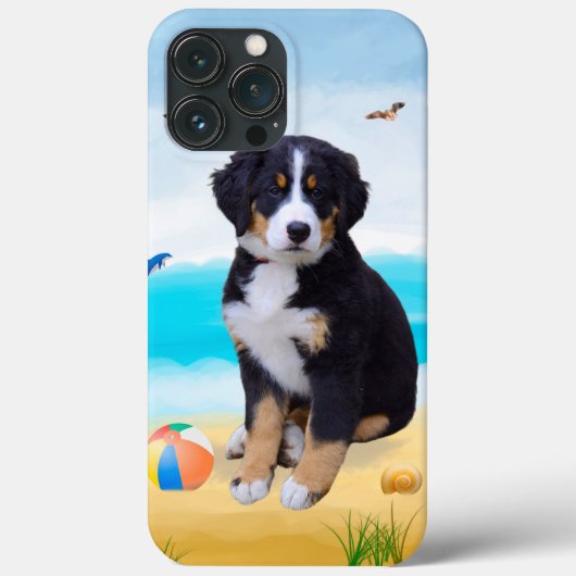 Bernese Mountain Dog over Beach Case-Mate iPhone Case (Achterkant)