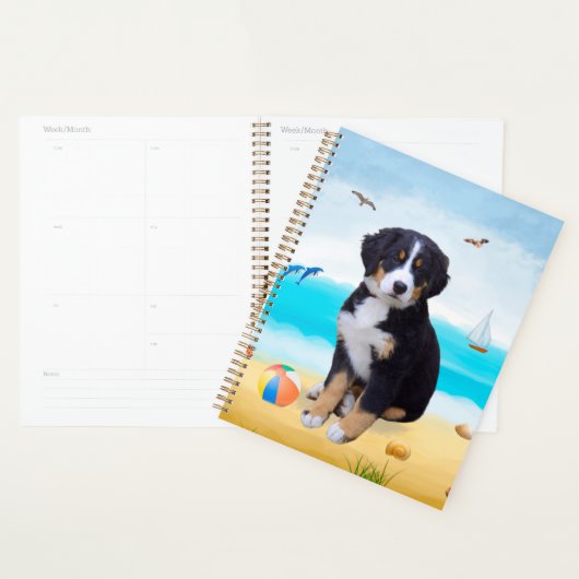 Bernese Mountain Dog over Beach Planner (Display)