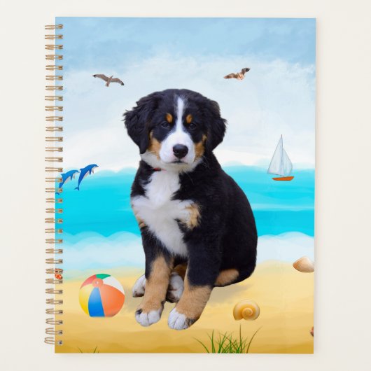 Bernese Mountain Dog over Beach Planner (Voorkant)