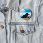 Bernese Mountain Dog over Beach Ronde Button 5,7 Cm (In situ)