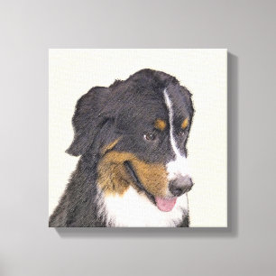 Bernese Mountain Dog Painting - Original Dog Art Canvas Afdruk
