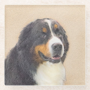Bernese Mountain Dog Painting - Original Dog Art Glazen Onderzetter