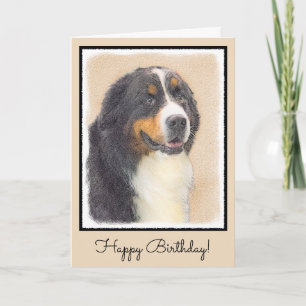 Bernese Mountain Dog Painting - Original Dog Art Kaart