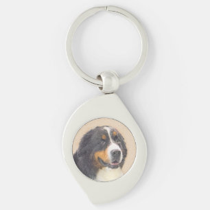 Bernese Mountain Dog Painting - Original Dog Art Sleutelhanger