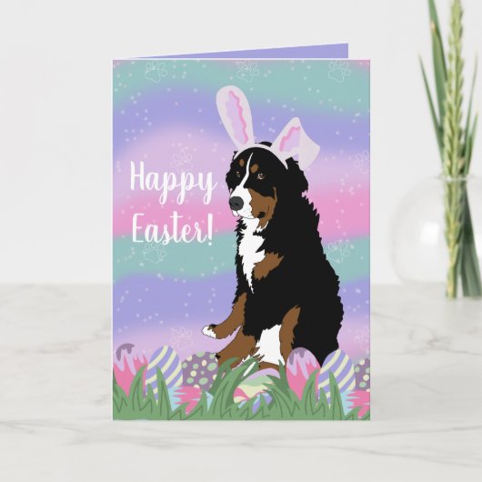 Bernese Mountain Dog Pasen Kaart (Voorkant)