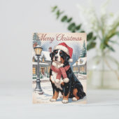 Bernese mountain dog personalized Christmas Feestdagenkaart (Staand voorkant)