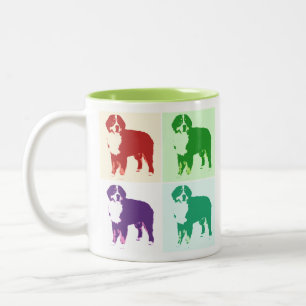 Bernese Mountain Dog Pop Art 2 Tweekleurige Koffiemok