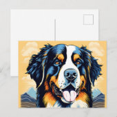 Bernese Mountain Dog Portrait Briefkaart (Voorkant / Achterkant)
