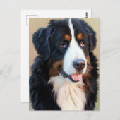 Bernese Mountain Dog Portrait Briefkaart (Voorkant / Achterkant)